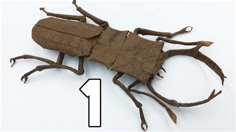 Origami Stag Beetle Tutorial [robert Lang] Part 1 3 Collapsing Youtube