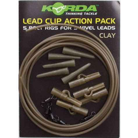 Korda Lead Clip Action Pack Teilig Clay Lehmbraun St Ck