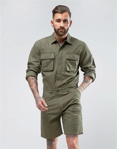 ASOS Military Boilersuit In Khaki In Green For Men Lyst UK