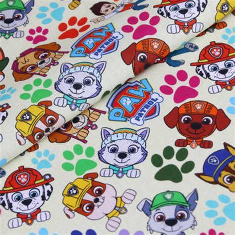 Paw Patrol Guys Fabric Anime Fabric 100 Cotton Fabric Cartoon Etsy