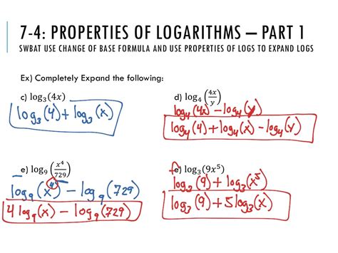 Properties Of Logarithms