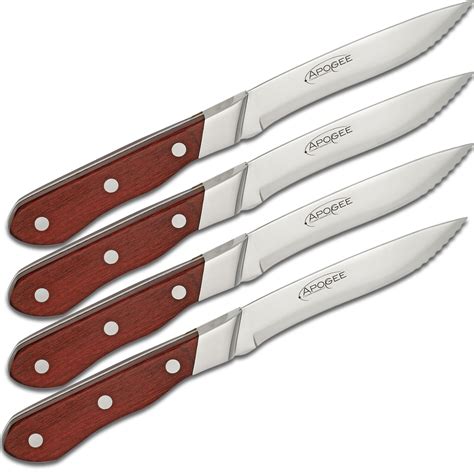 Apogee Culinary Designs 4 Piece 45 Recurve Steak Knife Set Pakkawood