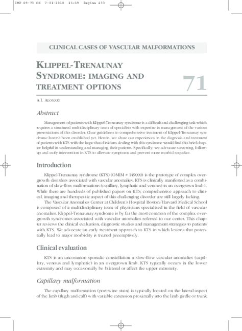 (PDF) Klippel-Trenaunay Syndrome: Imaging and Treatment Options ...