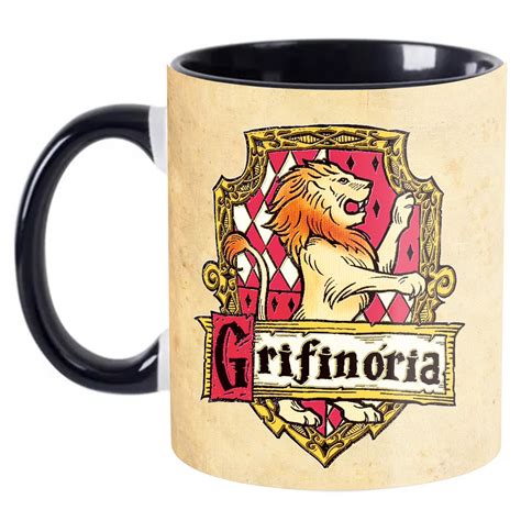 Caneca Harry Potter Personalizada Nome Porcelana Casas Hogwarts