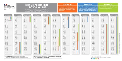 Calendrier des vacances scolaires 2023 2024 jours fériés ponts Le