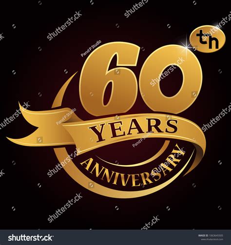 Years Golden Anniversary Logo Celebration Vector De Stock Libre De