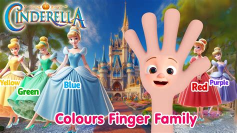 CINDERELLA COLORS Finger Family Nursery Rhymes & Kids Songs - YouTube