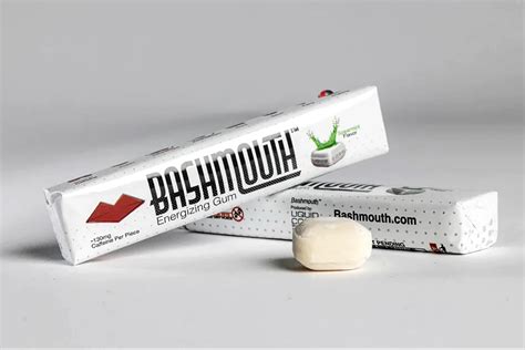 Bashmouth Energizing Chewing Gum With 130mg Of Natural Caffeine