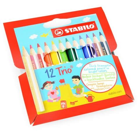 STABILO Trio Thick Colouring Pencils Half Size Mixed Colours Pack