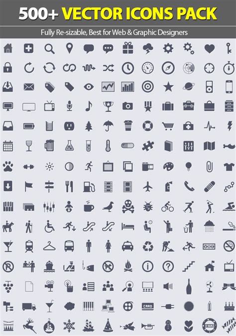 500+ Vector Icons Pack with PSD | Free icon set, Icon design ...