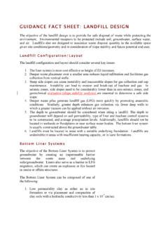 Guidance Fact Sheet Landfill Design World Bank Guidance Fact Sheet