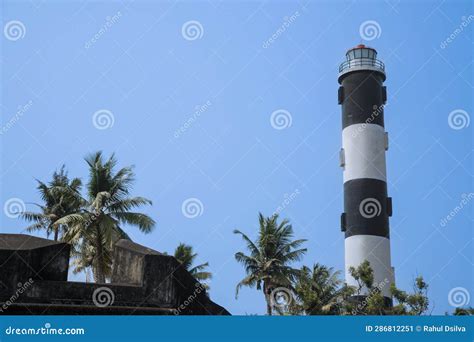 Anchuthengu Lighthouse Near Varkala Beach Kerala India Stock Image Image Of White Kerala