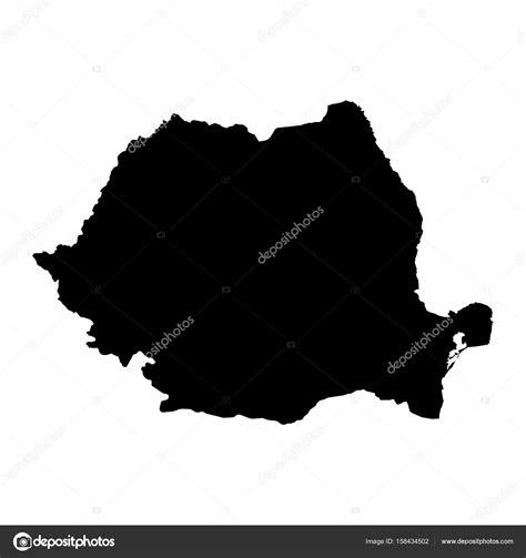 Rumania Negro Silueta Mapa Esquema Aislado En Blanco D Illust Images