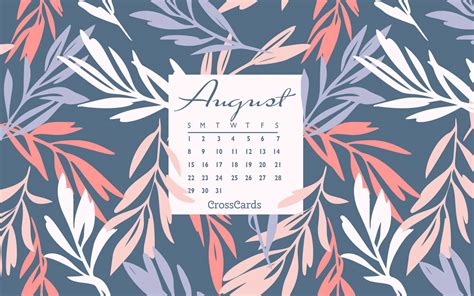 Download August 2021 Calendar Floral Art Wallpaper