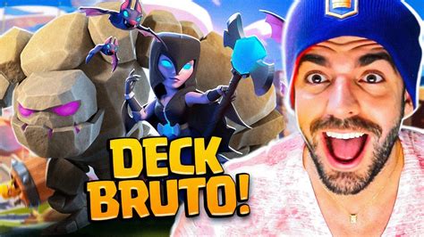 Usei O Deck Mais Bruto De Golem Bruxa Sombria Do Clash Royale