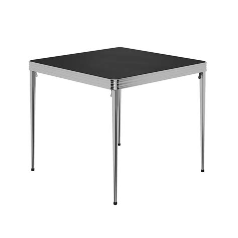 COSCO Stylaire 32 Square Vinyl Top Folding Table In Black Silver