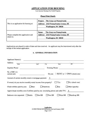 Housing Application Fill And Sign Printable Template Online