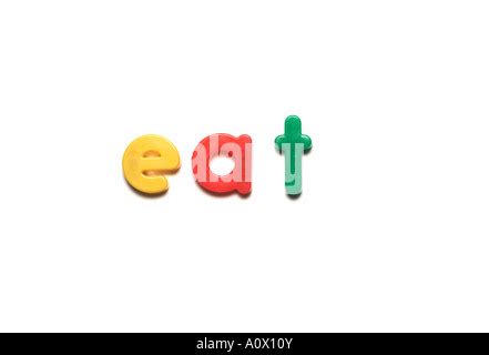 Alphabet Fridge Magnets Spelling Eat Your Greens Words Stock Photo Alamy