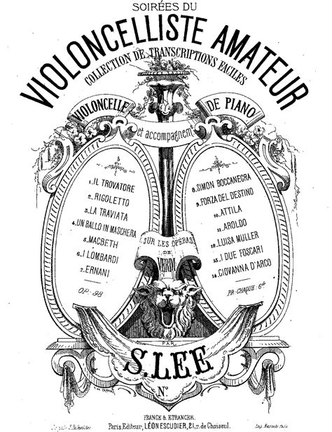 Transcriptions of Verdi Operas, Op.98 (Lee, Sebastian) - IMSLP