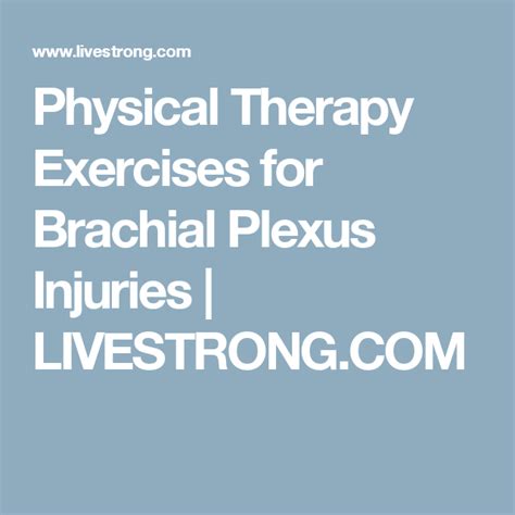 Brachial Plexus Therapy Exercises