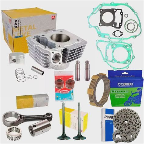 Kit Motor Titan 150 Biela Valvulas Corrente Embreagem Juntas Metal