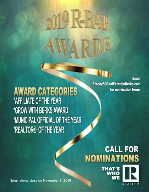 2019 Award Nominations Due Real Estate In Berks