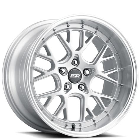 19 Staggered ESR Wheels CS11 Hyper Silver JDM Style Rims ESR035 4