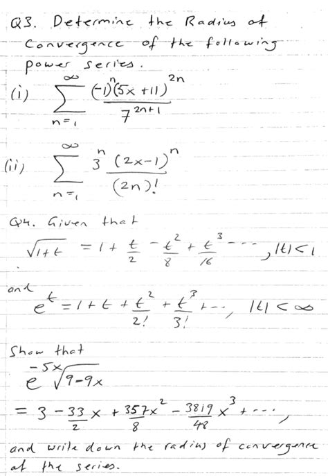 Solved I ∑n1∞72n1−1n5x112n Ii ∑n1∞3n2n2x−1n