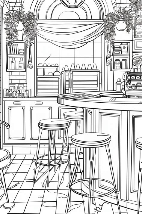 Restaurant Coloring Page Free Printable Nel Disegni Da