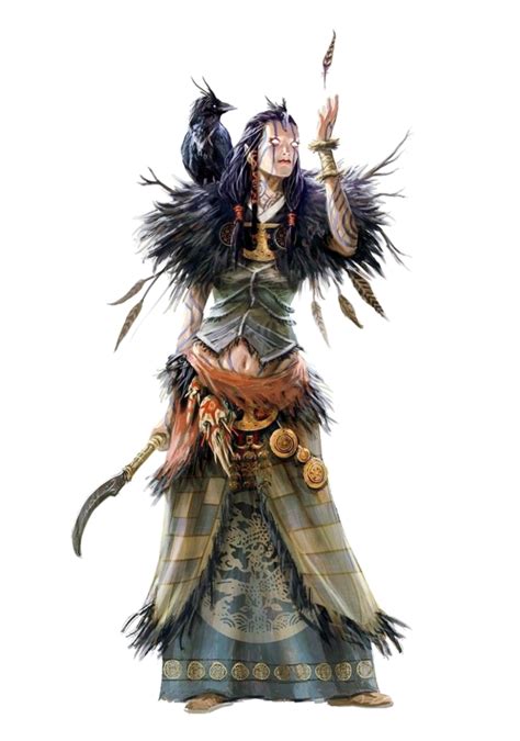 Female Human Shaman Or Crow Witch Pathfinder Pfrpg Dnd D D Th Ed