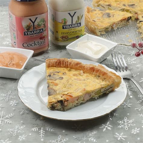 Quiche De Puerros Champi Ones Y Langostinos