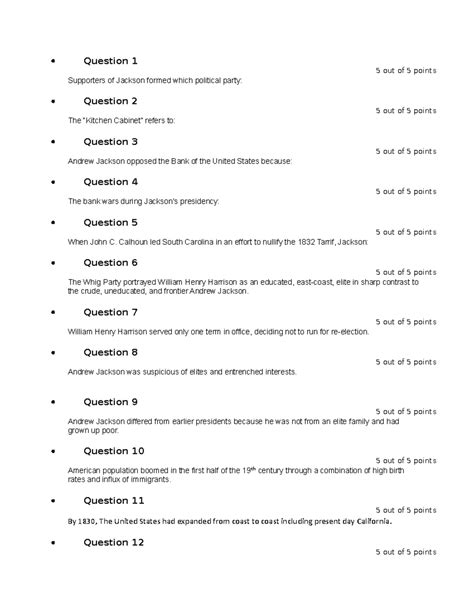 Week 6 Quiz Reading Quiz For Week 6 Question 1 5 Out Of 5 Points