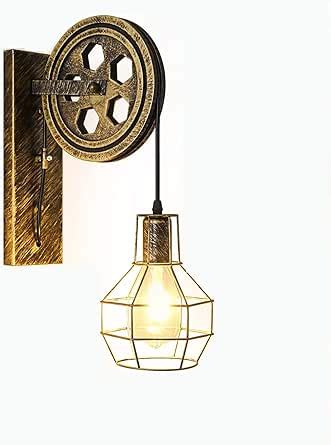 Applique Murale Industrielle Poulie Design Suspension Luminaire Vintage