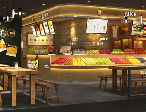 Customized Fruit Juice Bar Counter Design Showcase For Juice Shop Buy