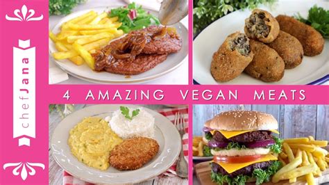 4 AMAZING AND EASY VEGAN 'MEAT' RECIPES - YouTube