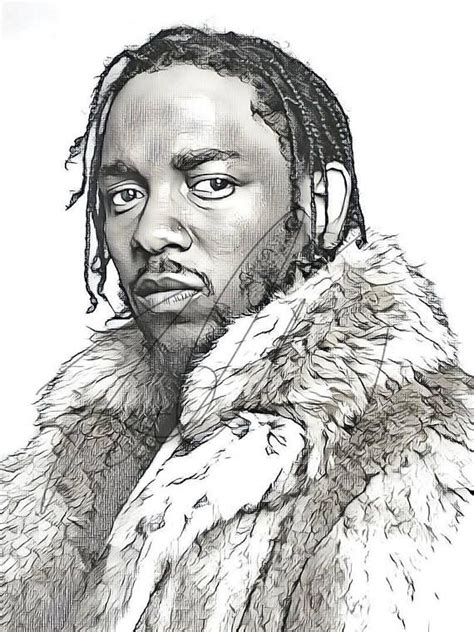 Kendrick Lamar Drawing Sketch Print Wall Art Illustration Rapper Art