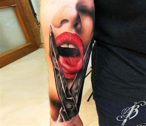 Mouth with scissors tattoo by Bejt Tattoo | Post 21731 | Scissors ...