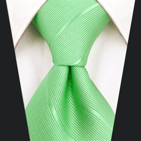 Mens Necktie Mint Green Ties Classic Size Solid Color