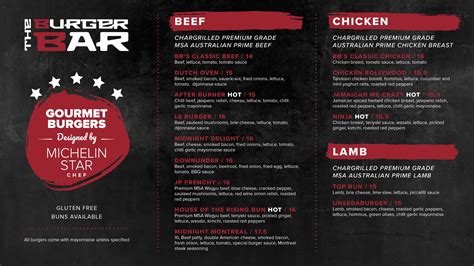 Menu - The Burger Bar