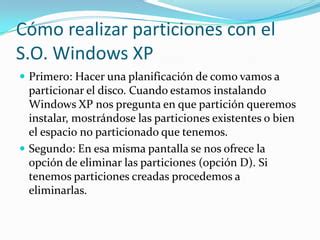 Instalación de windows xp PPT