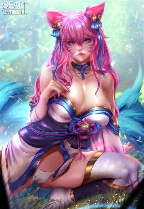 Rule 34 Ahri Bearwitch League Of Legends Nipple Slip Riot Games Spirit Blossom Ahri Spirit