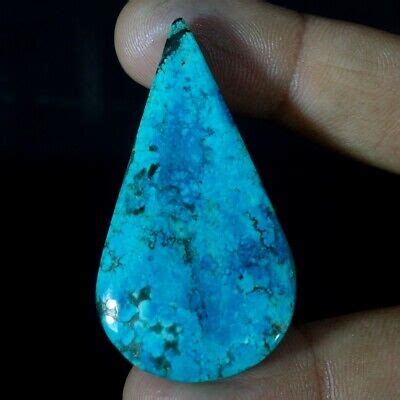 Cts Natural African Azurite Chrysocolla Pear Cab Loose Gemstone