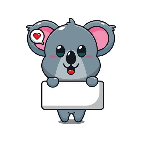 Premium Vector Cute Koala Holding Greeting Banner Cartoon Vector