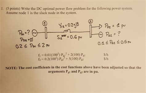 Solved Points Write The Dc Optimal Power Flow Problem Chegg