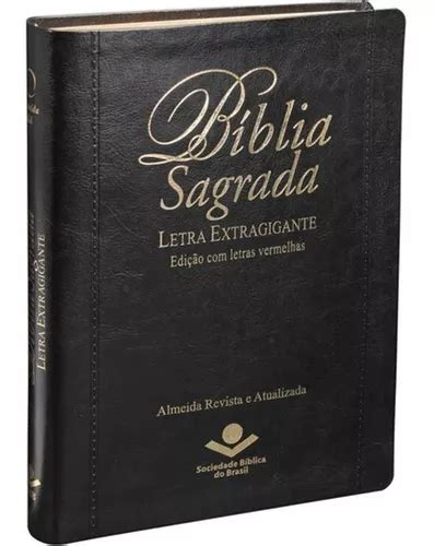 B Blia Sagrada Letra Extra Gigante R A Capa Couro Preta Frete Gr Tis