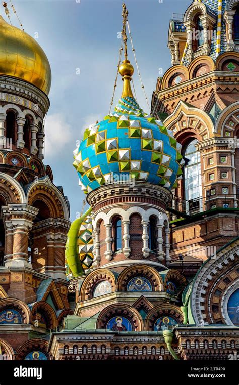 T Owers And Domes Of Famous And Colorful Church Of The Saviour On