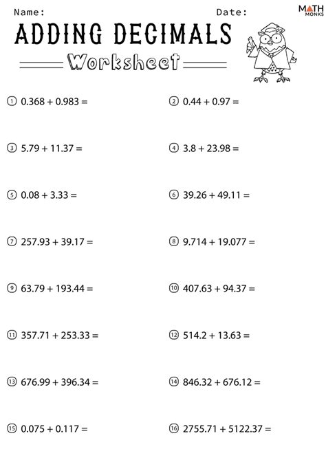 Adding Decimals Worksheets Math Monks Worksheets Library