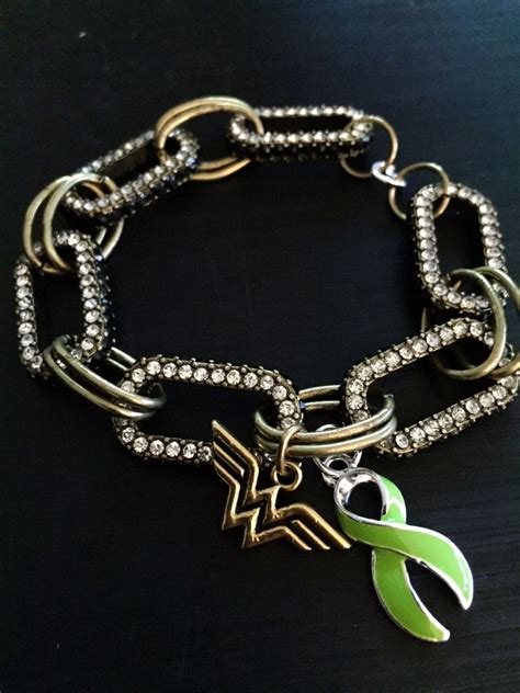 Lime Green Ribbon Wonder Woman Bracelet Muscular Dystrophy Lyme