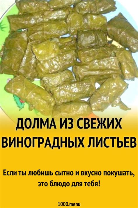 Долма из свежих виноградных листьев рецепт с фото | Recipe | Ethnic ...