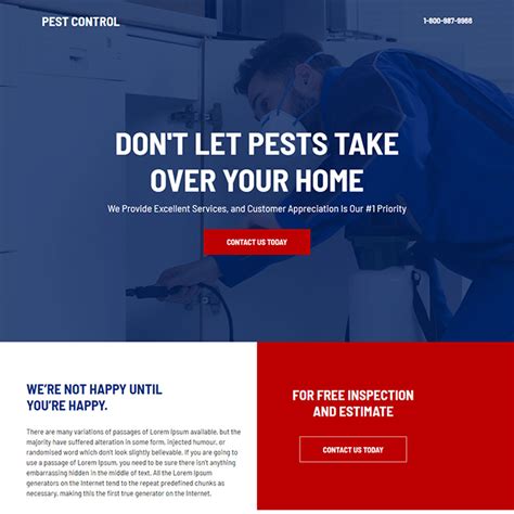 Pest Control Responsive Landing Page Designs Templates For Leads